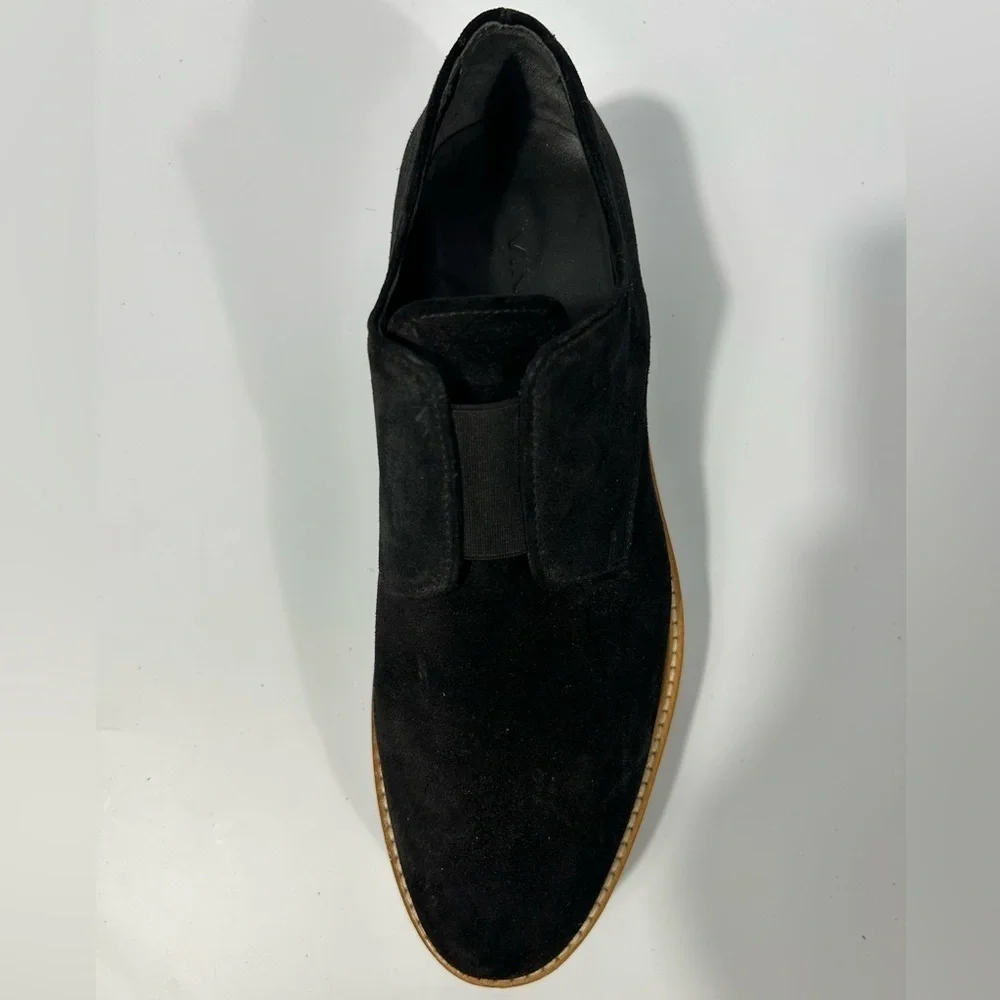 VINCE Black Davy Slip-on Oxford Suede Platform Shoes Size 7